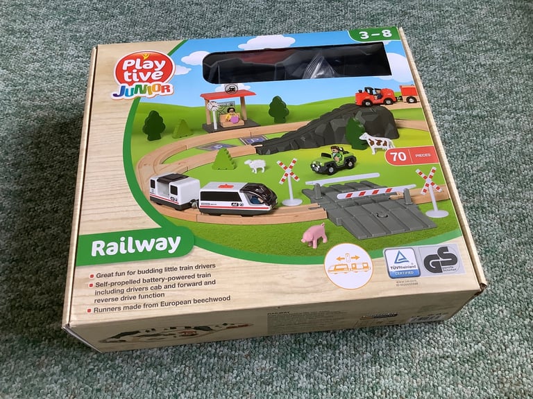 image for Railway, Playtive Junior Wooden 70 piece set, Age 3-8 years