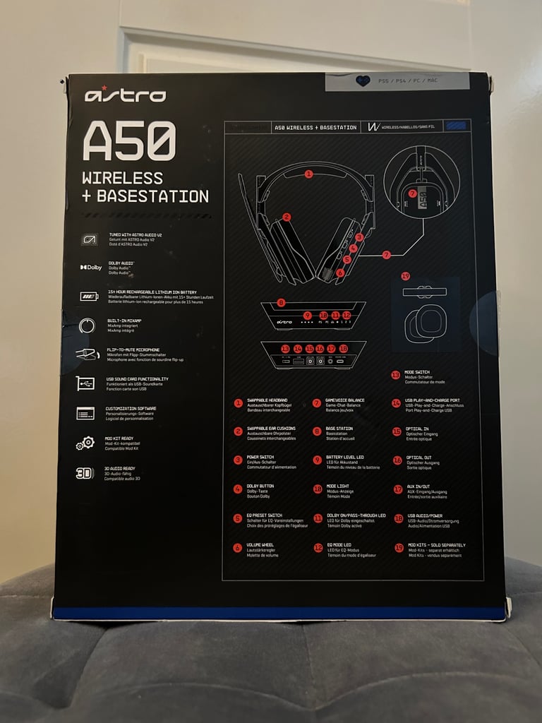 Astro A50 wireless headset and base station