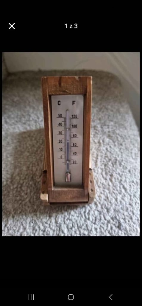 image for Antique/vintageBlack Forest Travel Thermometer Desk Top Edelweiss Tree