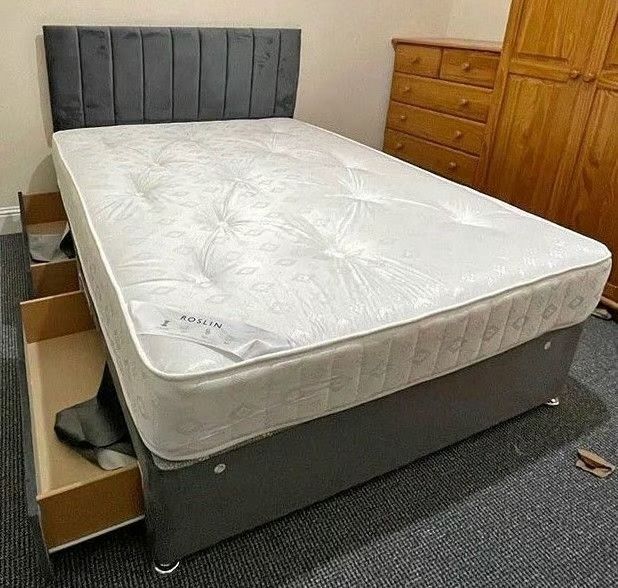 image for ** king Size 5ft  Divan Complete Bed Set + 40% OFF COD _ Order Now **
