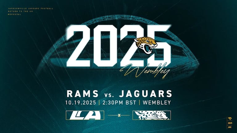 image for 2 Tickets £155.00 - LA Rams v Jacksonville Jaguars, Wembley Stadium, NFL London Games