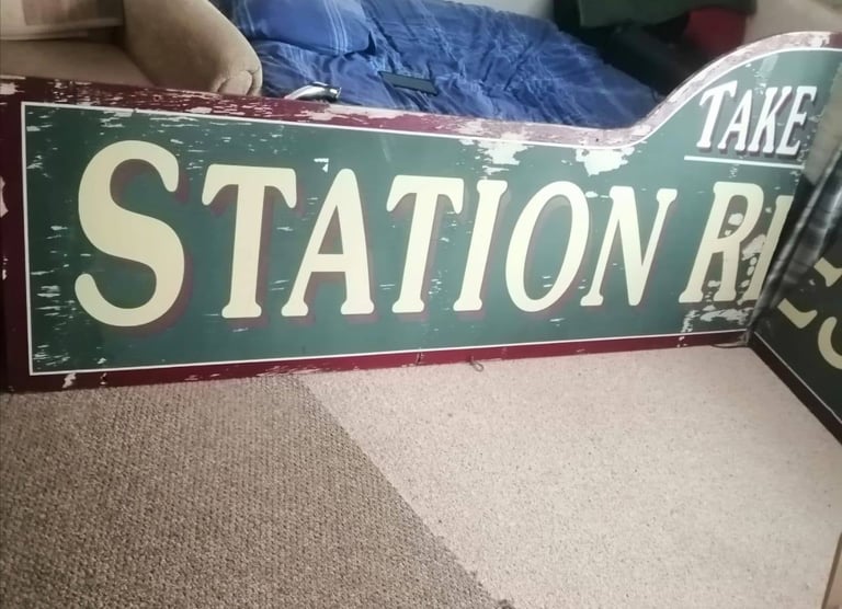 Vintage Station Restaurant Sign 