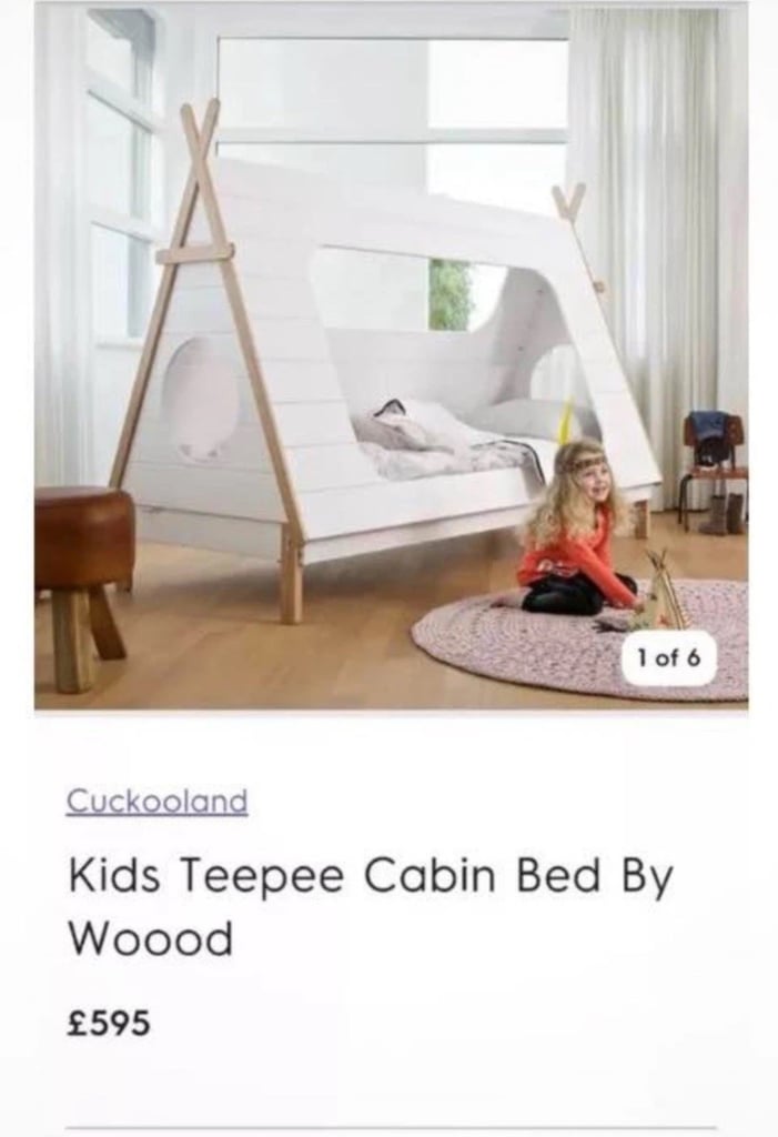 Kids Wooden Teepee Tent Bed