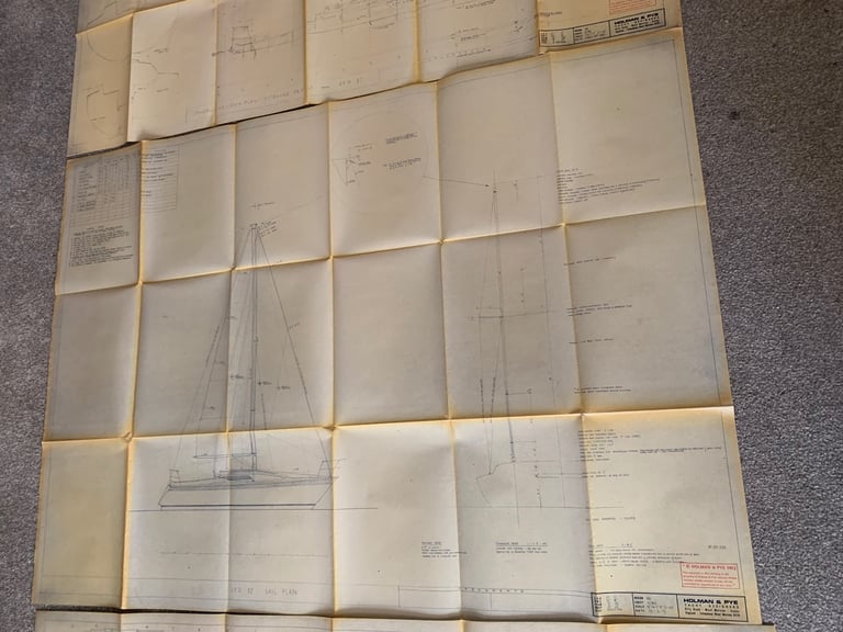 Holman & Pye Yacht Designers Plan 152-UFO 27 Cruiser & Racer Vintage Boat Blueprints 