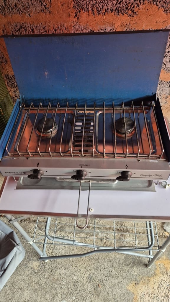 image for Camping gas cooker and table/stand.
