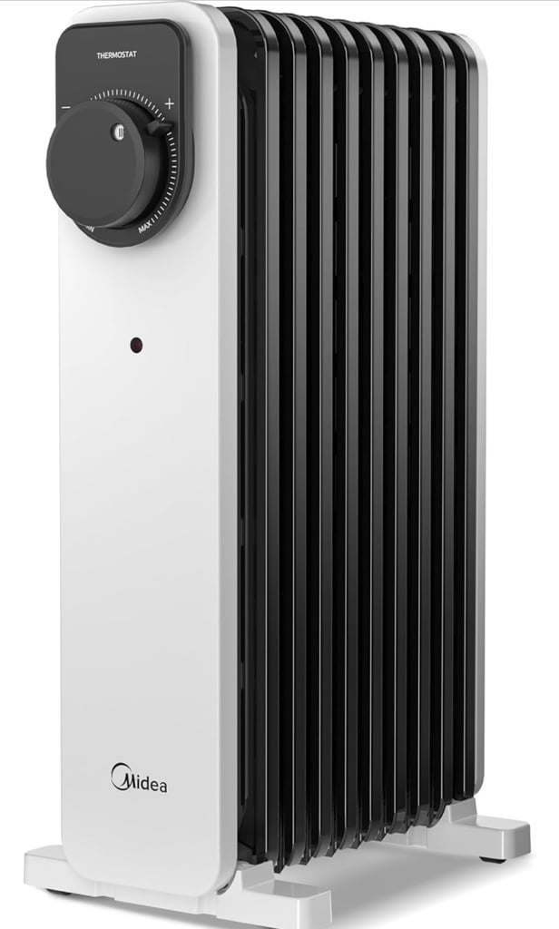 Oil Filled Radiator, 2000W, 9-Fin Portable Electric Heater with Knob Controls, Adjustable Thermostat