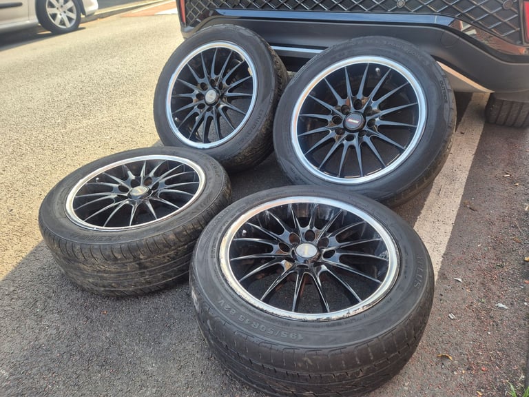 🌟Team dynamics 15 inch 4x100 and 4x108 alloy wheels with TYRES HONDA TOYOTA FORD KIA MINI 