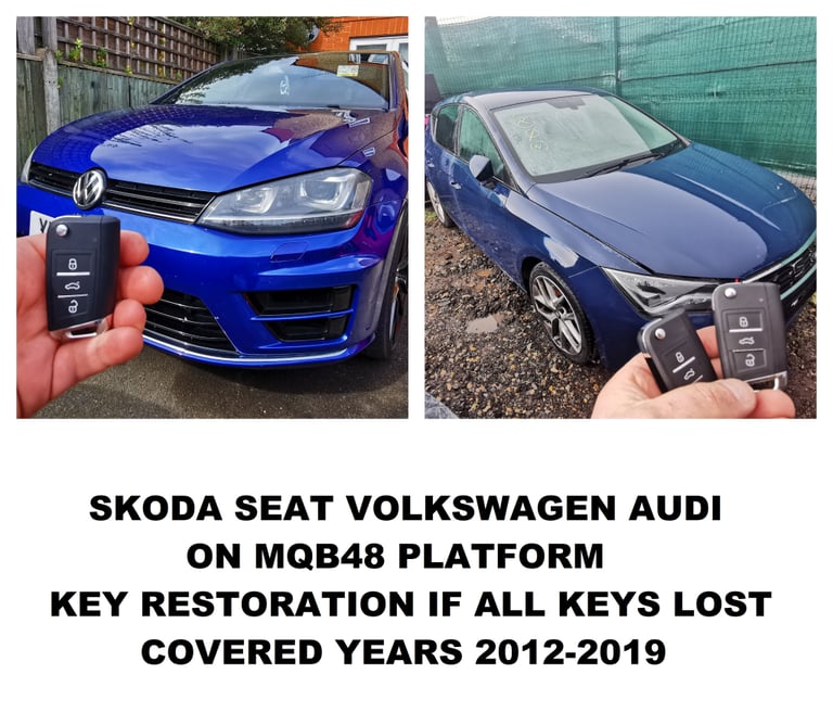 VAG GROUP SEAT AUDI VOLKSWAGEN SKODA ALL KEYS LOST, SPARE KEY PROGRAMMING