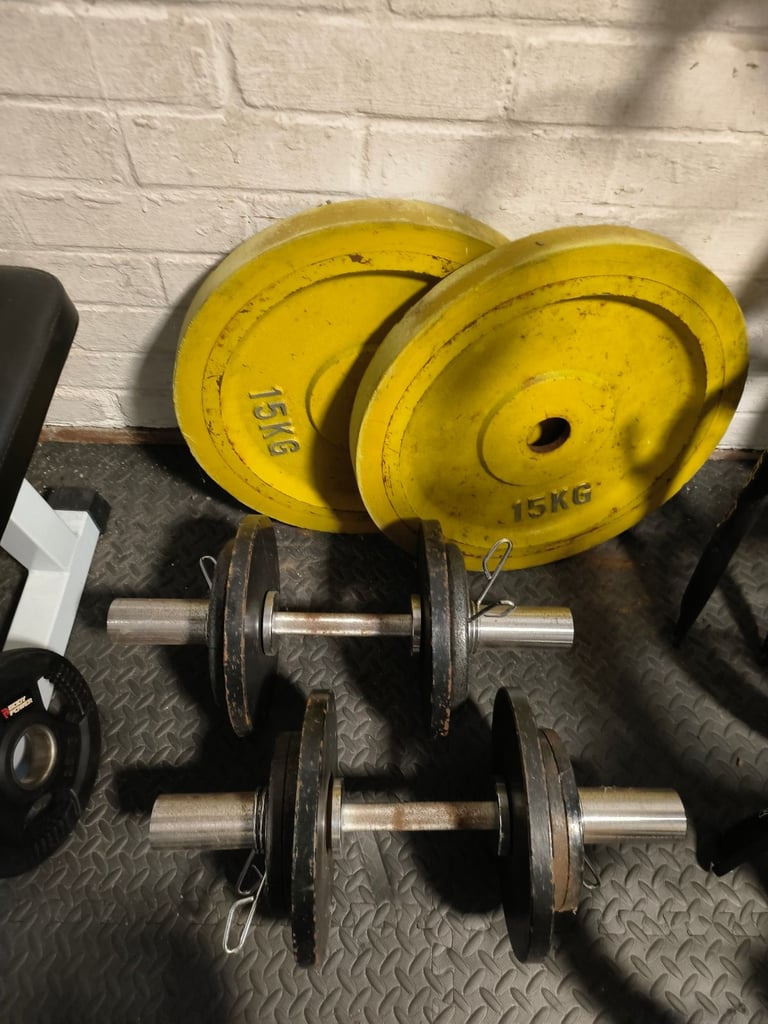 image for Olympic weights and preacher curl bench 