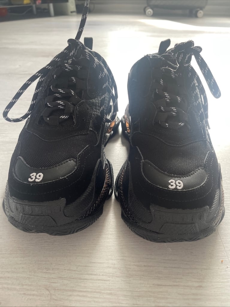 Black balenciaga triple s trainers 