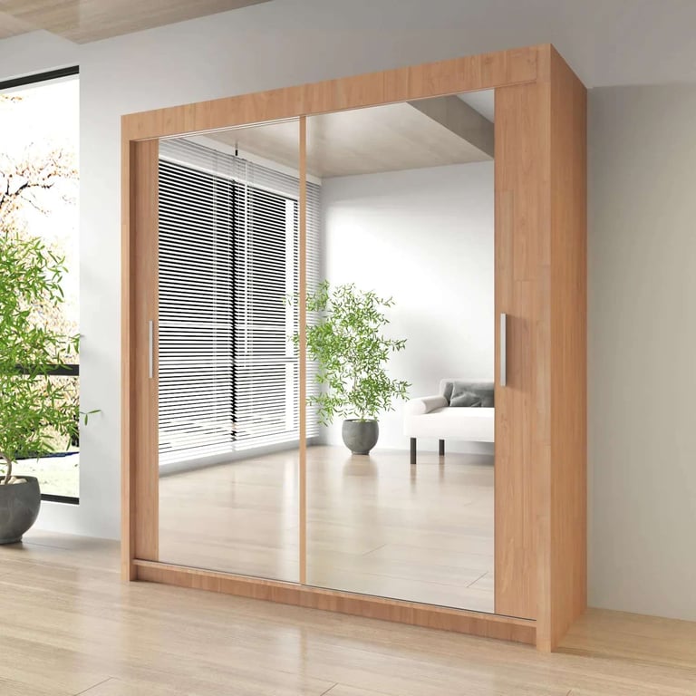 Bedroom Sliding Door Wardrobe – Modern + Mirrored