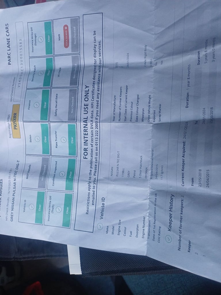 Nissan, PULSAR, Hatchback, 2015, Manual, 1197 (cc), 5 doors