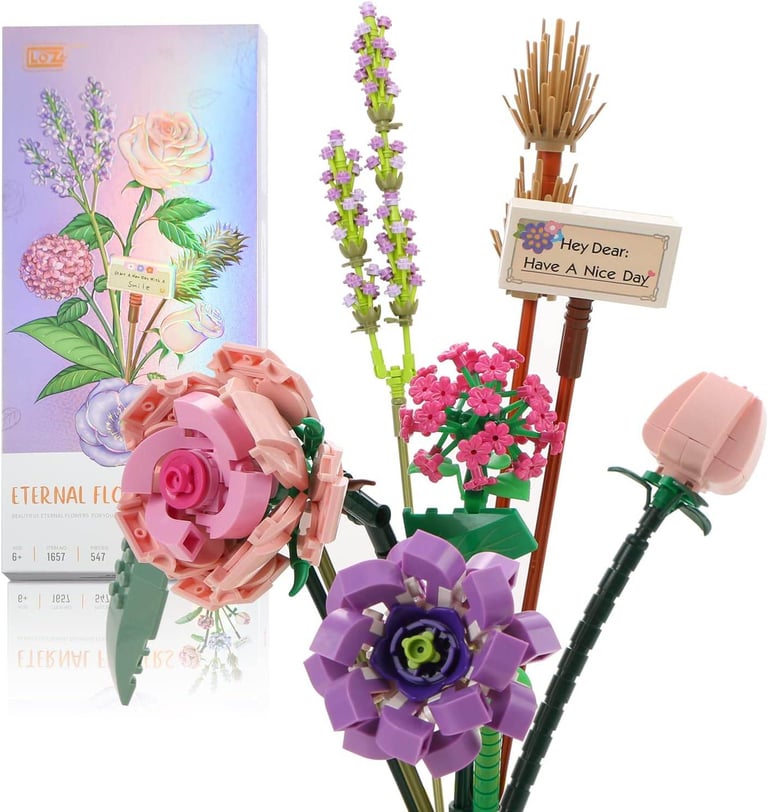 image for new in packaging - Mini Building Blocks Flower Bouquet Plant Model Set 547 pieces