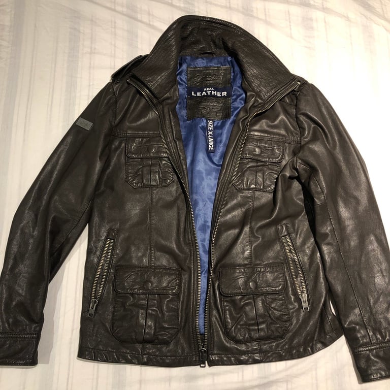 Superdry “Brad” Vintage Leather Jacket Brown as worn by David Beckham ...