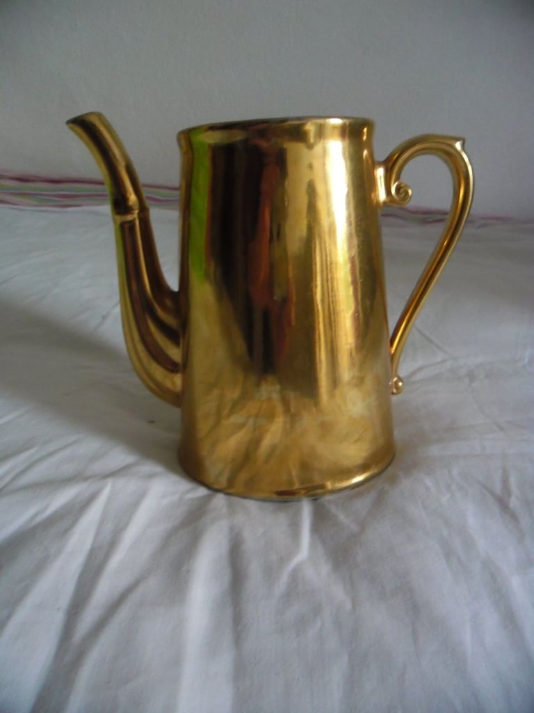 image for ROYAL WORCESTER vintage Gold Lustre Coffee Pot.  