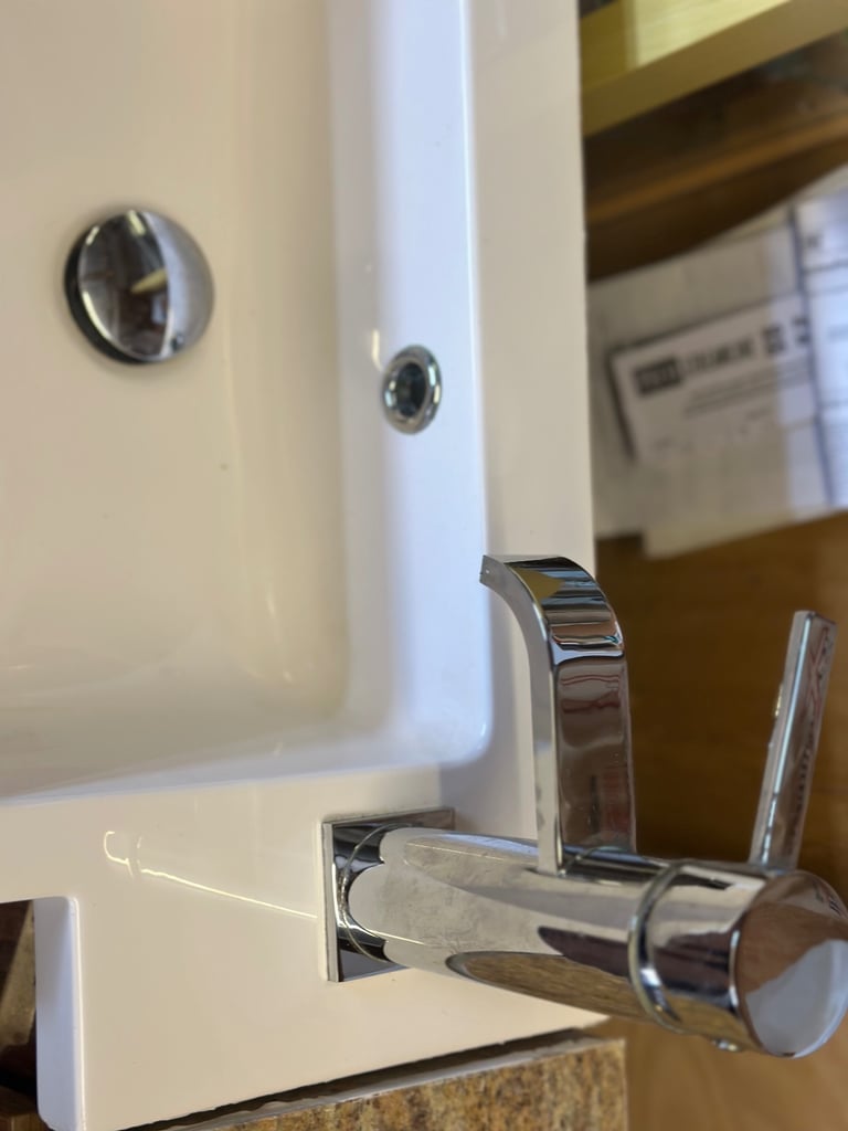 2 x Wall hung bathroom vanity units complete with built in sink