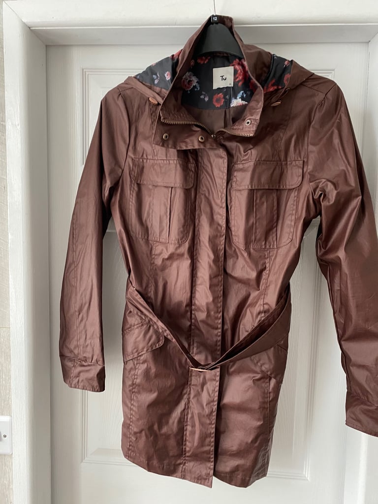 New brown wax tipe coat size 12 from TU at Sainsbury's.