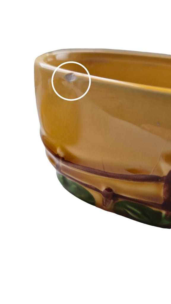 Collector's Guernsey cow butter dish, has 2 small chip round rim not visible when lid is on. 