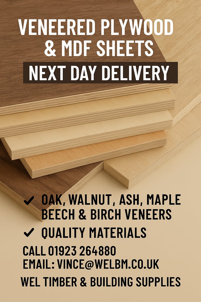image for Veneered MDF & Plywood Sheets – Top Quality | Next Day Delivery London