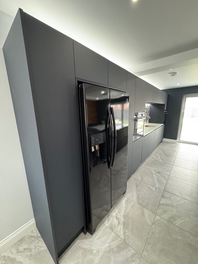 Large Matt Navy Kitchen Units + Appliances