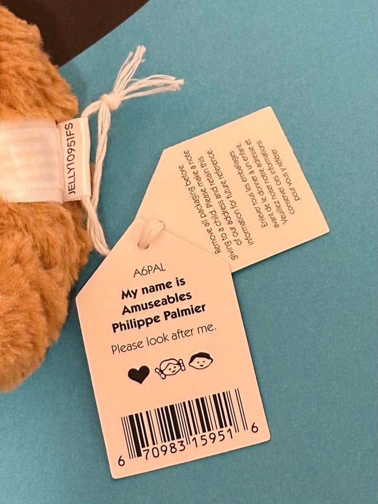Rare Jellycat Amuseables Philippe Palmier Paris Exclusive