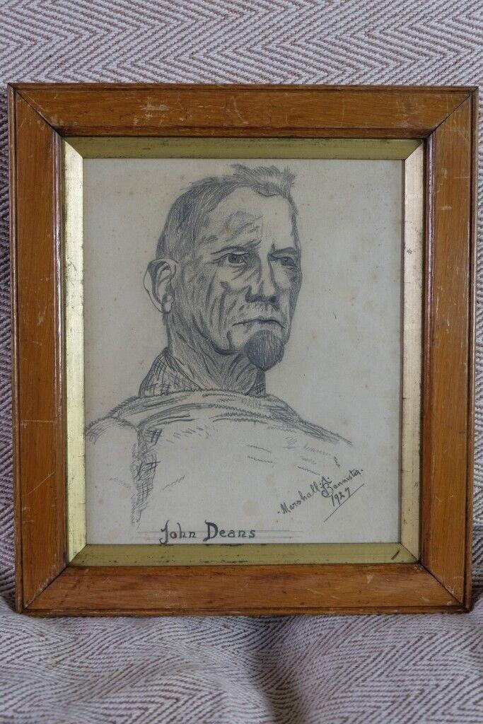 image for Framed pencil drawing of John Deans by Marshall A Bannister
