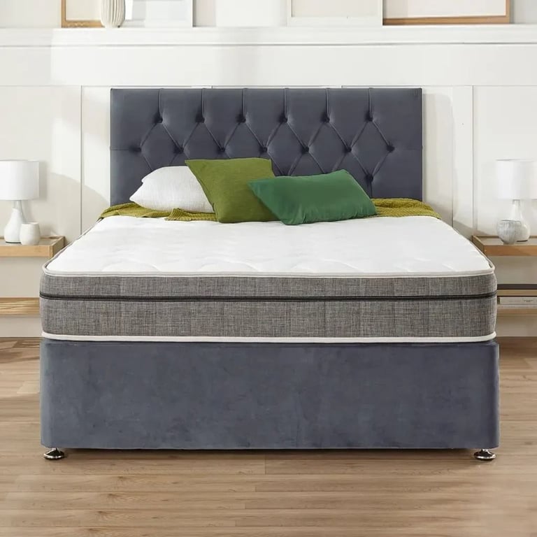 image for  ** 🌷 Plush Velvet Double Divan Bed | Modern Look | Today Delivery 🌷 **