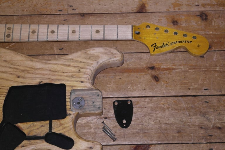 1976 Fender USA Stratocaster project, body and neck heavily modified