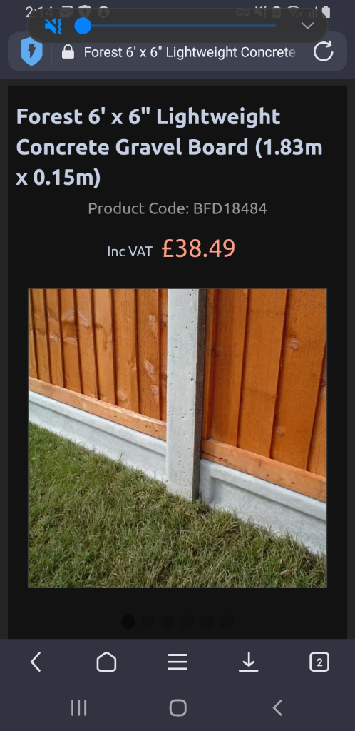 image for Gravel board concrete 1.83m 