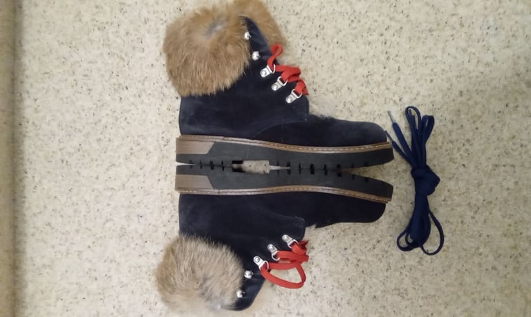 Brand New Handmade Italy Limited Edition La Thuile Navy Suede Ankle Boots £450
