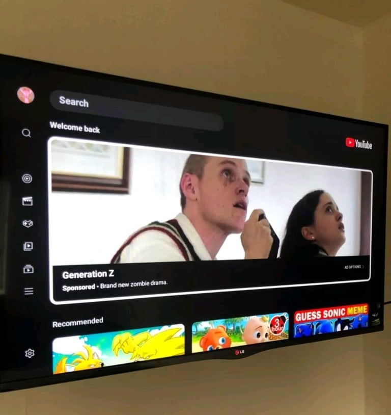 47 inch LG tv with brand news android stick and remote.