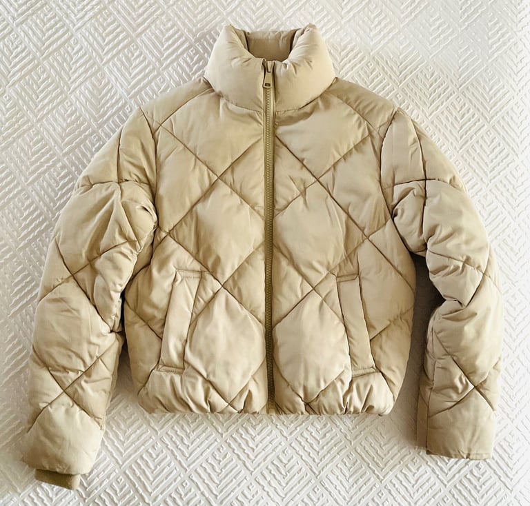 Cream Short Coat Jacket From Primark Size  XS  Quilted