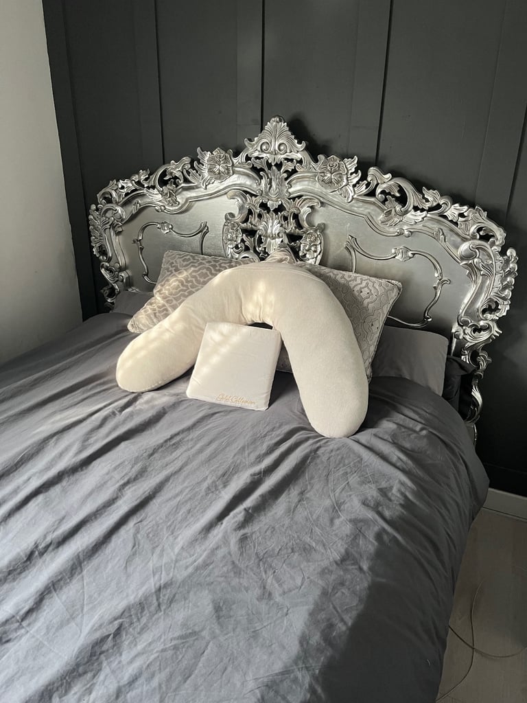 Kingsize French rococo silver bed 