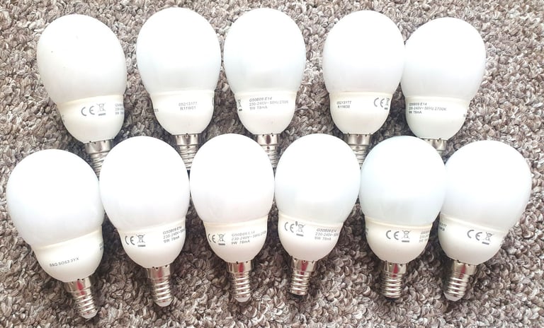image for Qty 11 E14 9w small screw energy efficient bulb