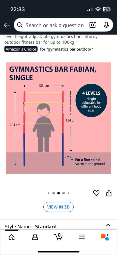 Kids outdoor gymnastics bar