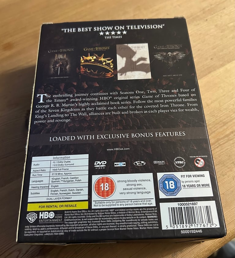Game of Thrones The Complete Seasons 1-4 DVD Set