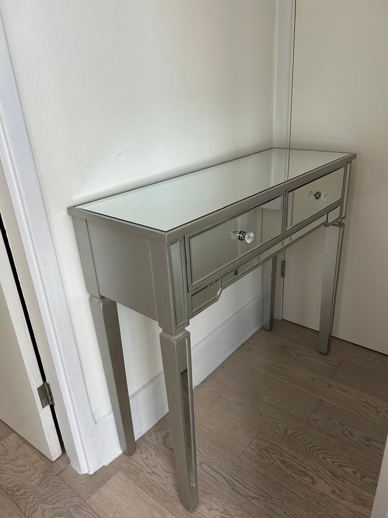 image for Glass mirror console table 