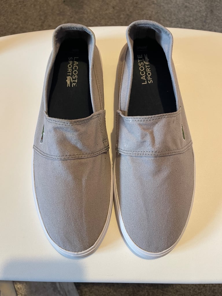 Lacoste Marice Leisure Smart Canvas Mens Summer Sneakers in Light Grey Size 8 UK