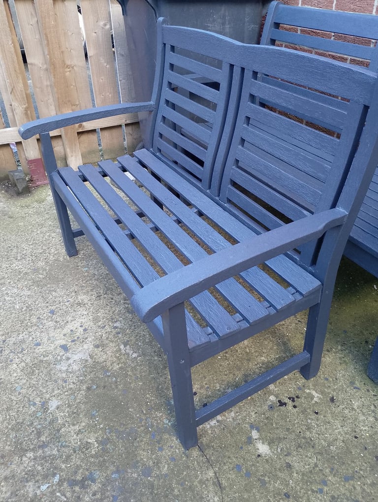 image for Refurbished teak garden bench 