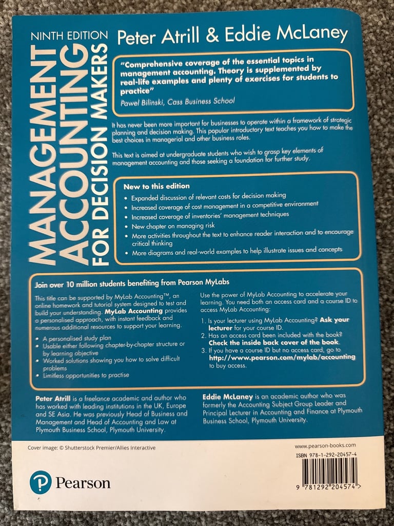 Management Accounting for Decision Makers Textbook 