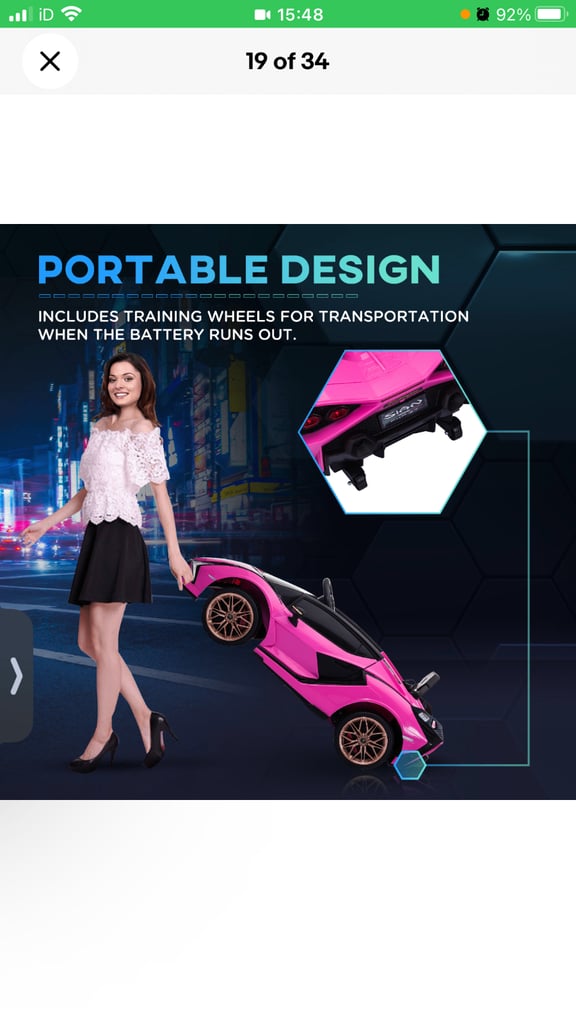 Lamborghini SIAN licensed 12v kids electric ride on toy car w/remote control