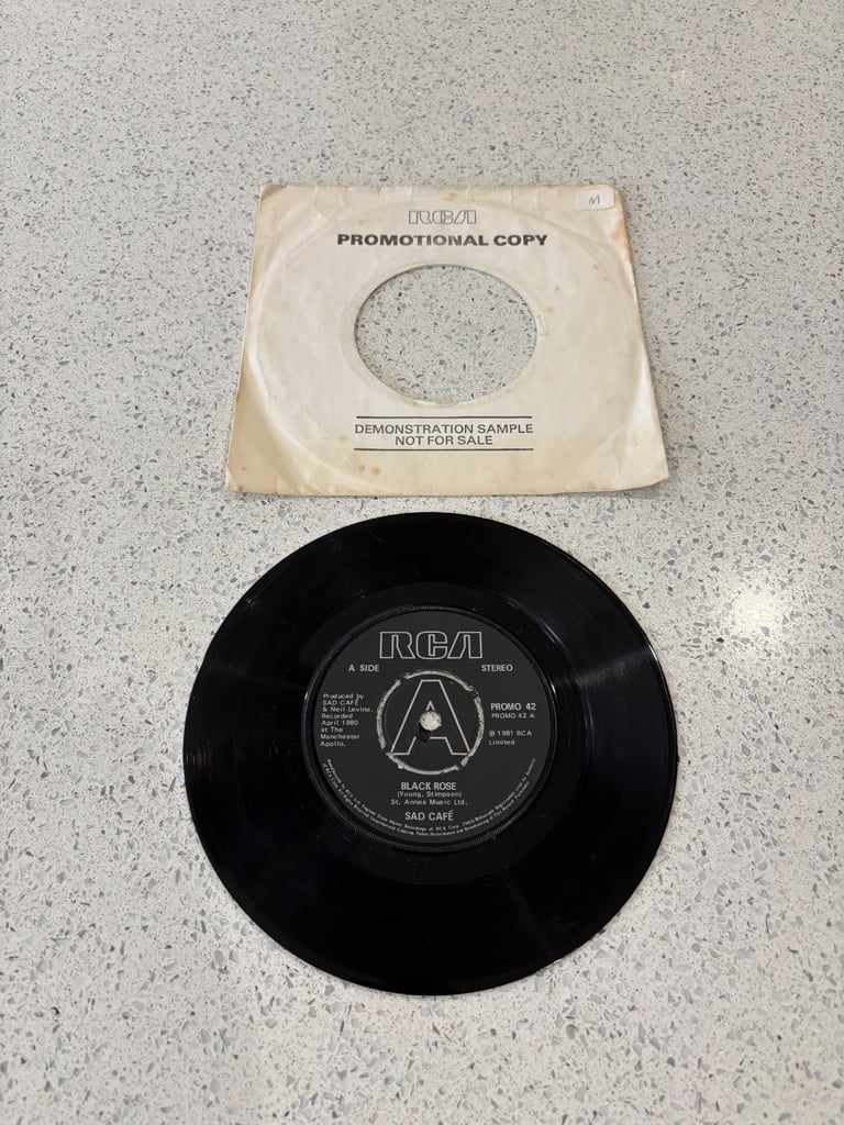 Sad Cafe Black Rose promo 7 inch vinyl 