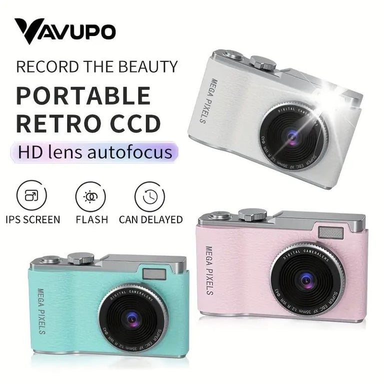 High-Definition CCD Retro Camera for Photography, Video Recording - Rechargeable for kids and gifts