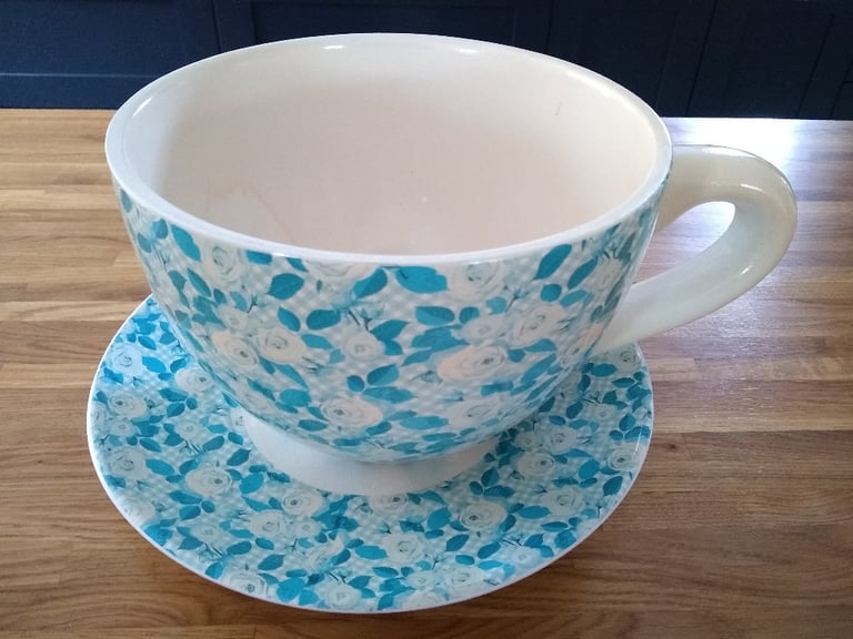 Oversized teacup planter with matching saucer | in Cottenham,  Cambridgeshire | Gumtree