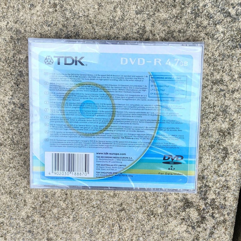 TDK DVVD-R Writable Recordable Data Video 4.7 GB - Brand New