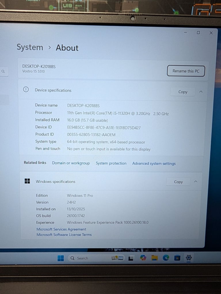 image for Dell Vostro 15 5510 - Intel 11th Gen i5-11320H - 256GB SSD - 16GB RAM & Charger
