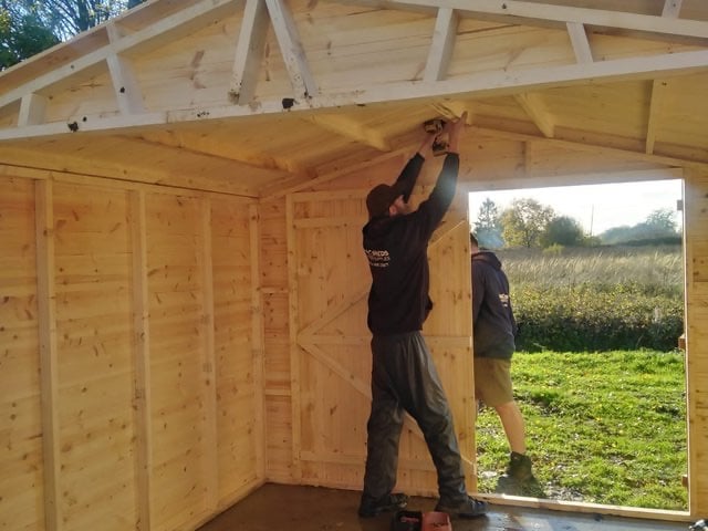 GARDEN SUMMERHOUSE HEAVY DUTY ERECTED FOR FREE