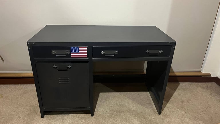 image for Gun metal desk - ideal for teen bedroom