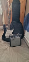 Fender Squier Stratocaster Pack Black Electric Guitar With Amp & Accessories - hardly used