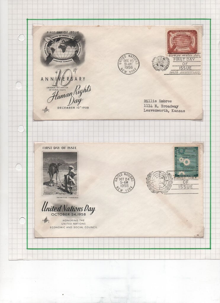186 United Nations first day covers